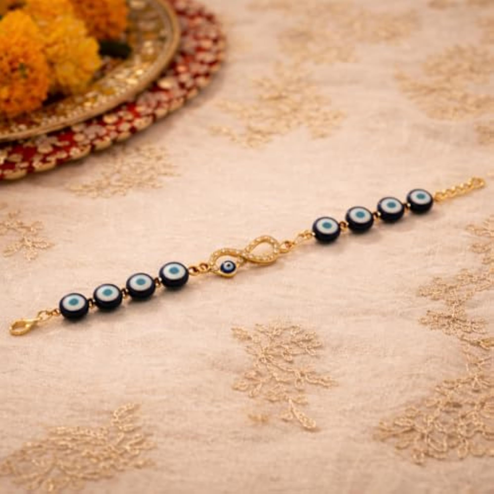 Evil Eye Bracelet with Adjustable Charm Accessories